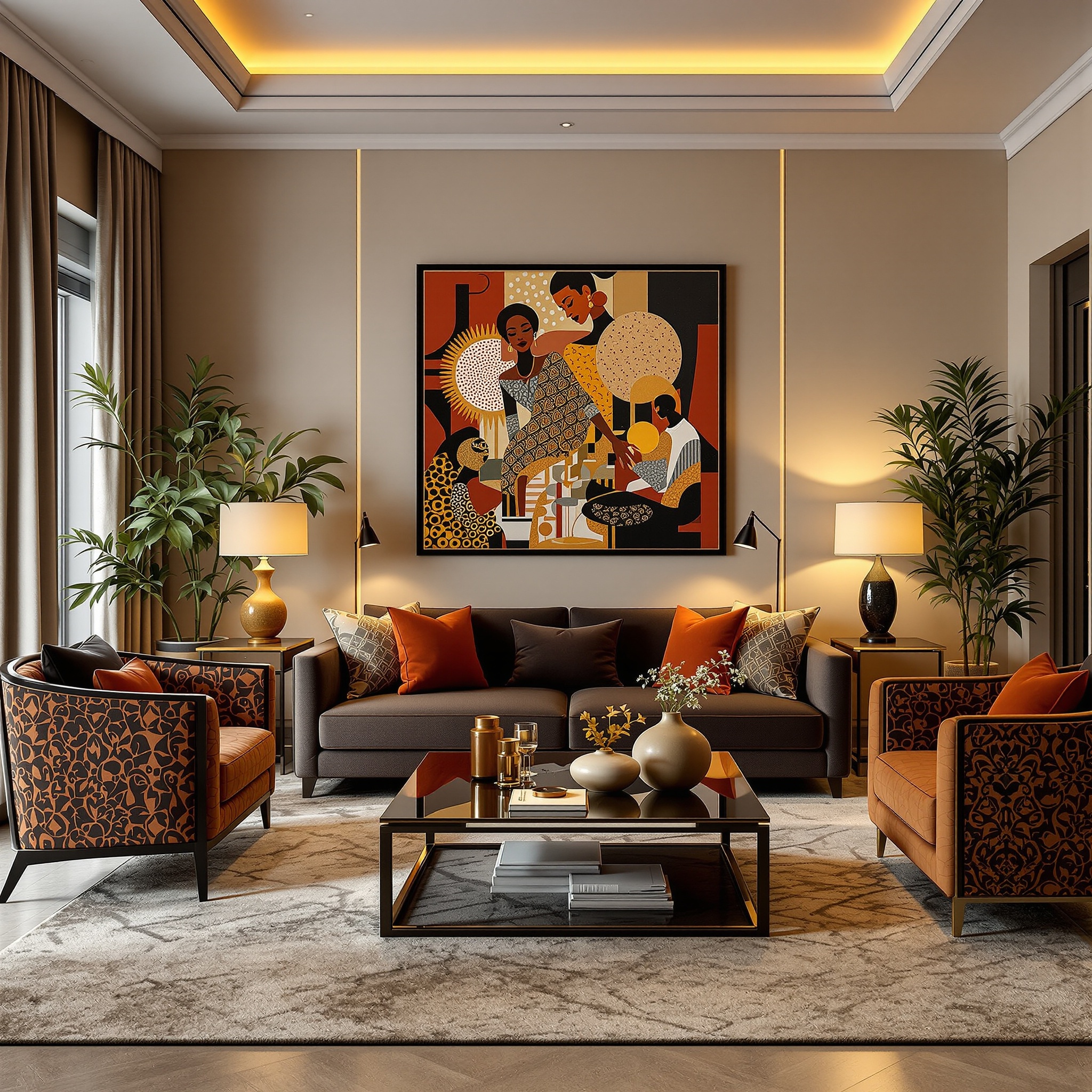 Afro-Luxe Living Room