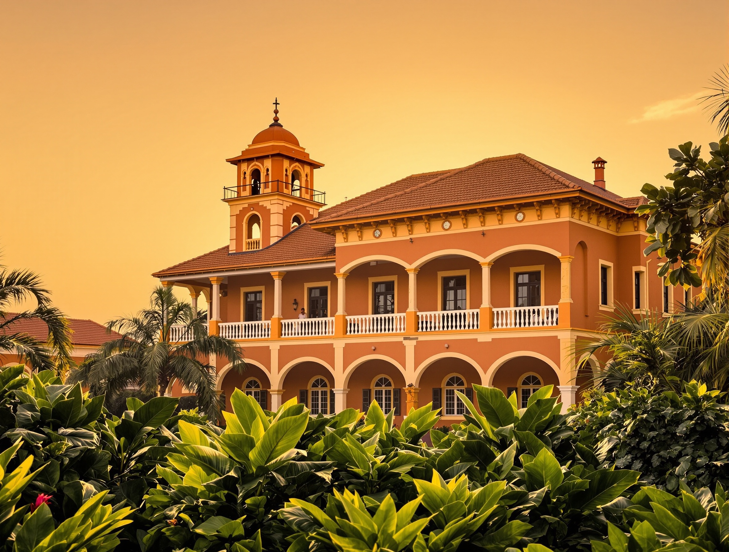 The family compound at golden hour