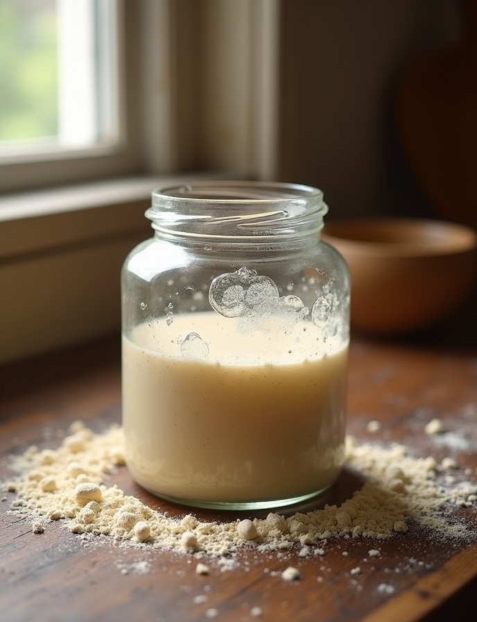 Sourdough starter culture at Luv Bakery Fishers Indiana
