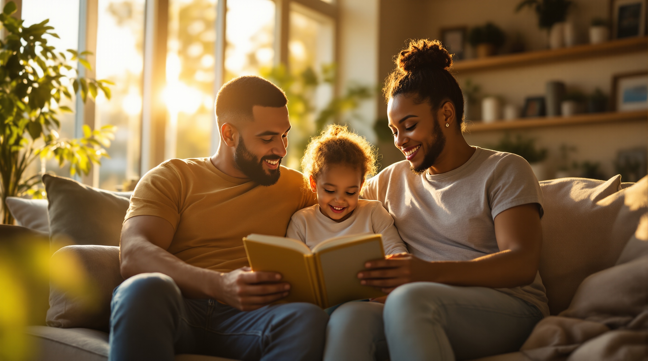 Blended family bonding together