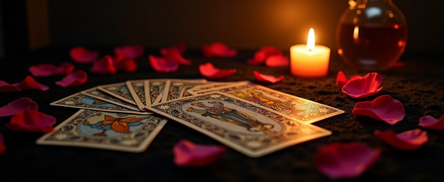 Cartas del Tarot sobre terciopelo oscuro