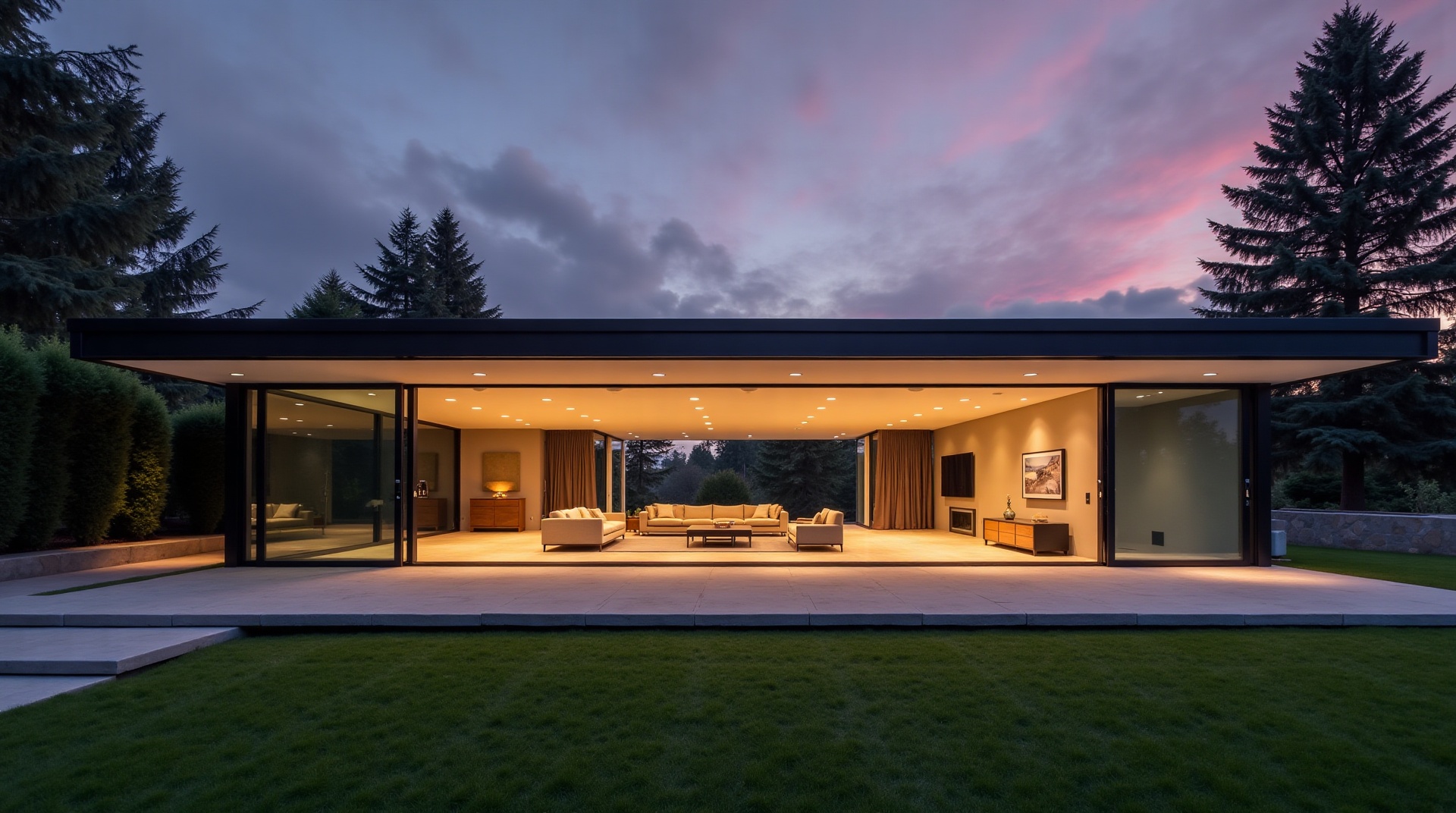 Panoramic glass door systems