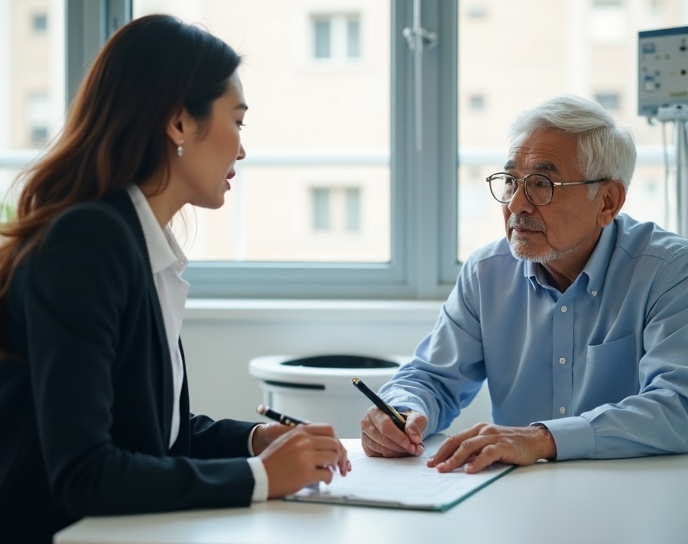 Hospital notary Atlanta - Mobile notary visiting patient in healthcare facility