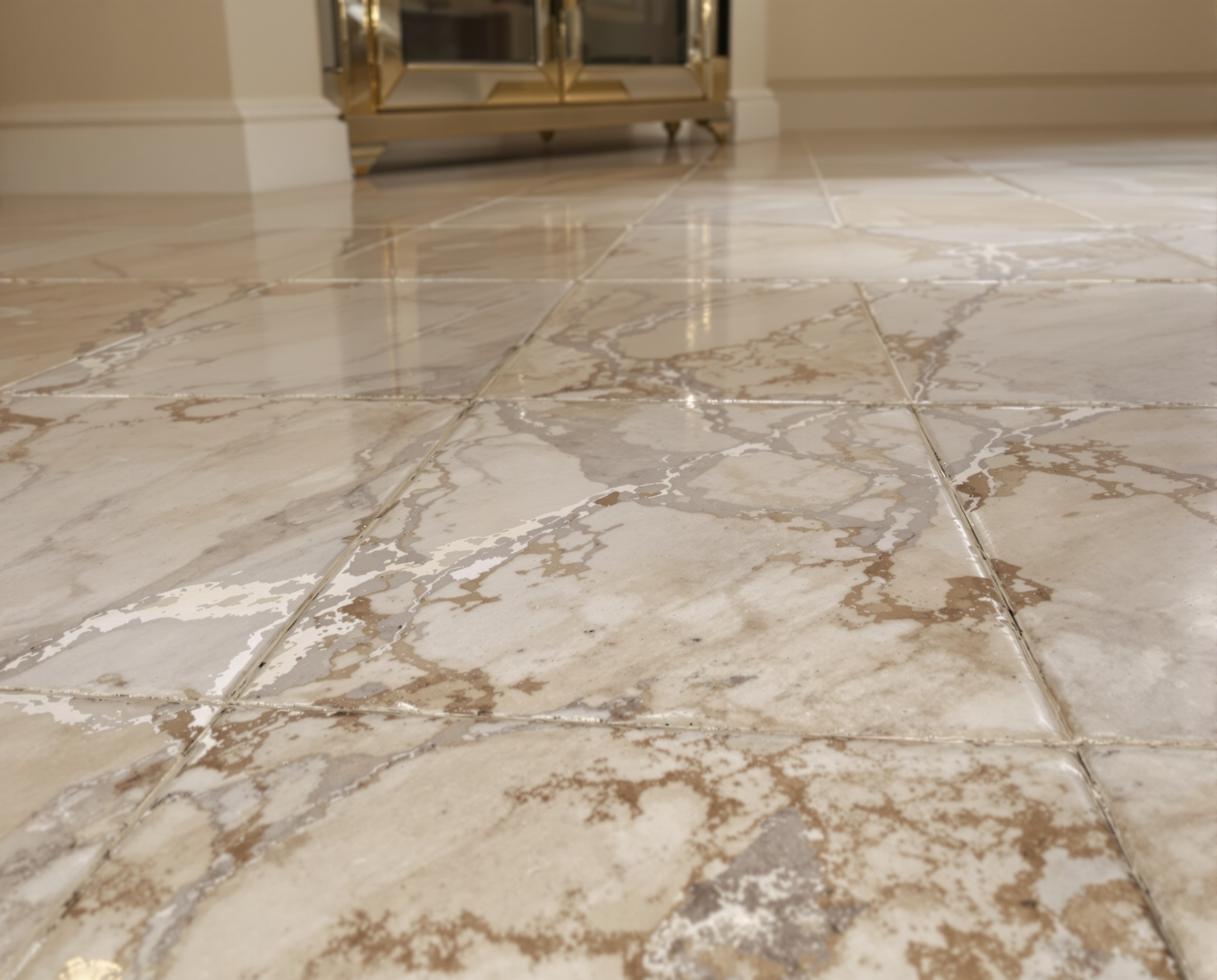 Before - Marble Floor — Newport Beach