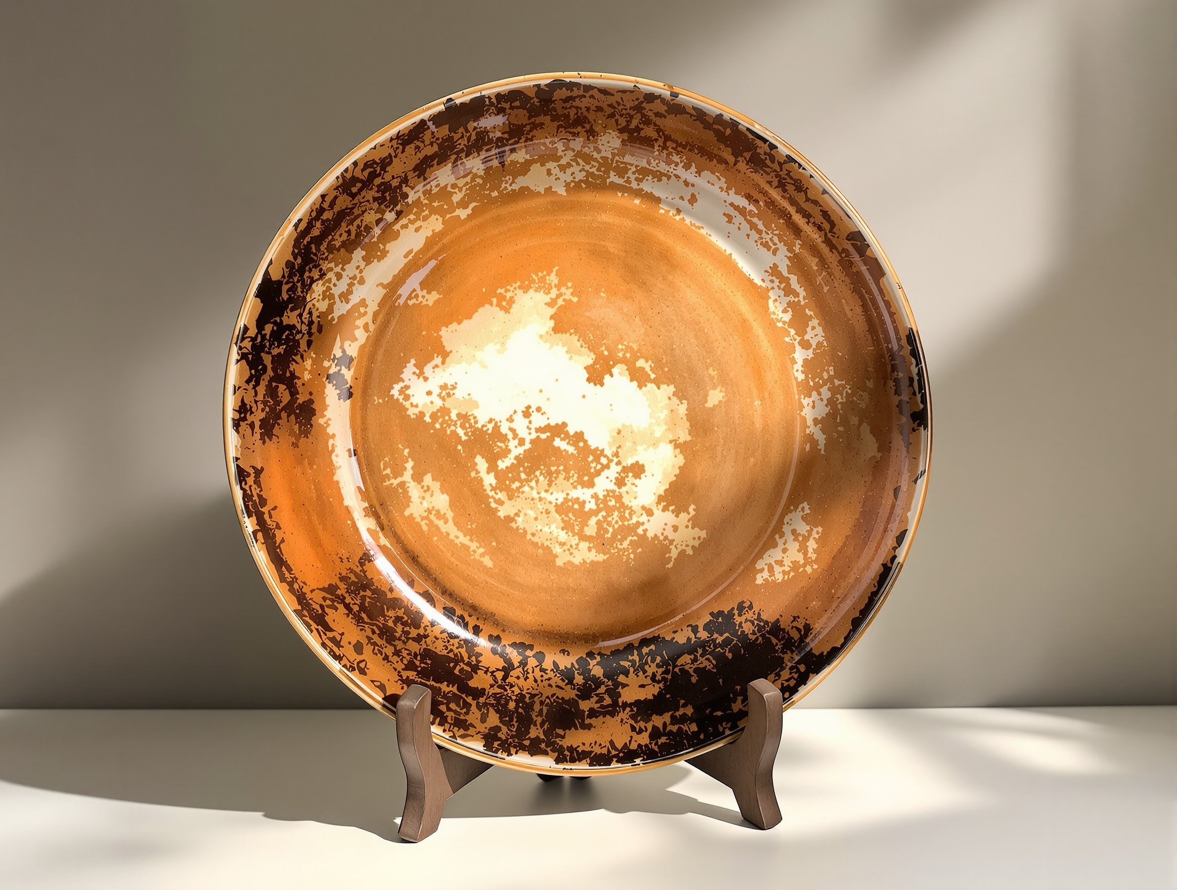 人間国宝 濱田庄司 「柿釉大皿」