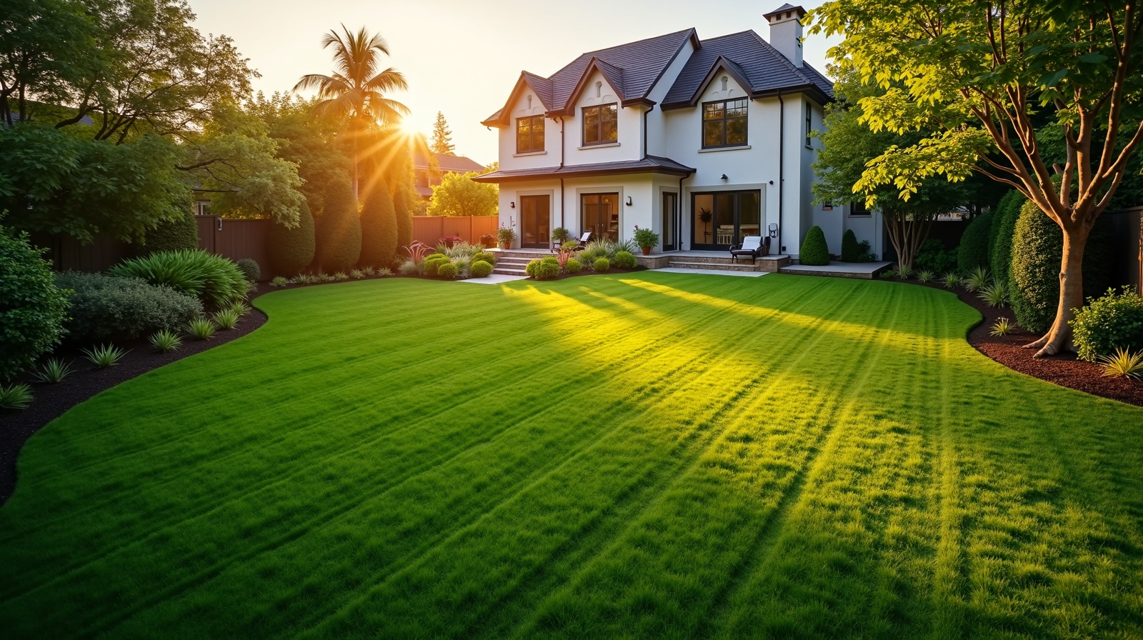 Beautiful manicured lawn