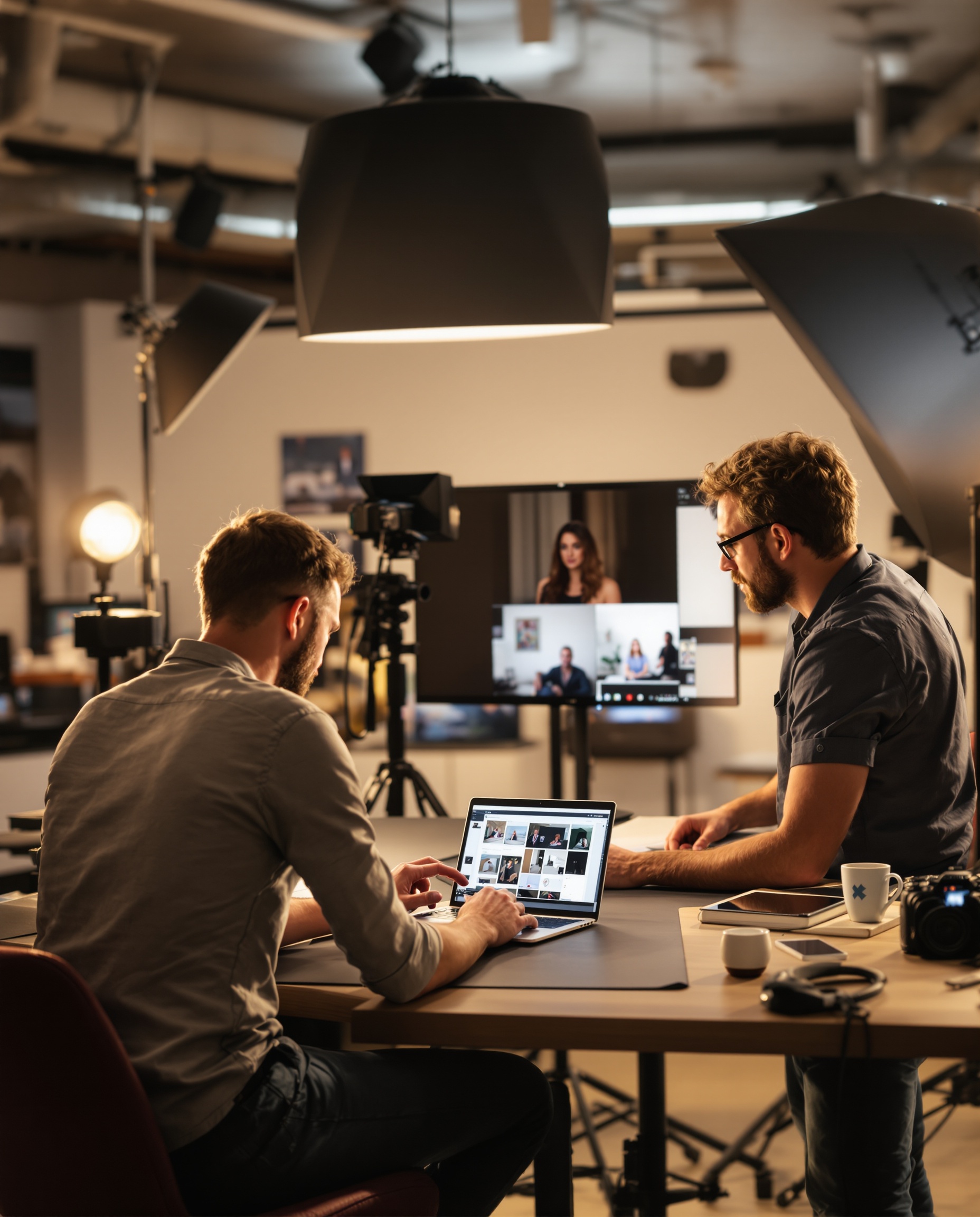 Professional creative team working in studio