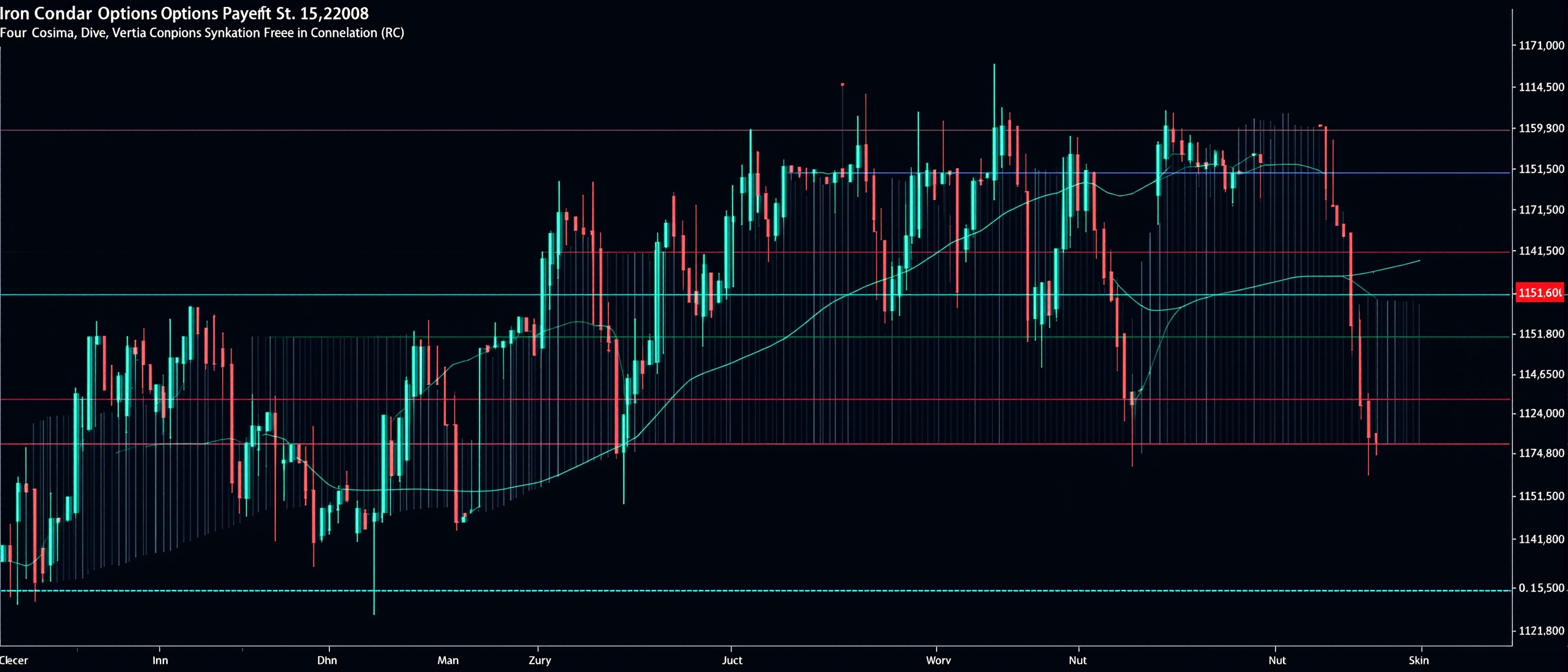 Iron condor 4-leg options strategy — sell OTM call spread and OTM put spread for net credit