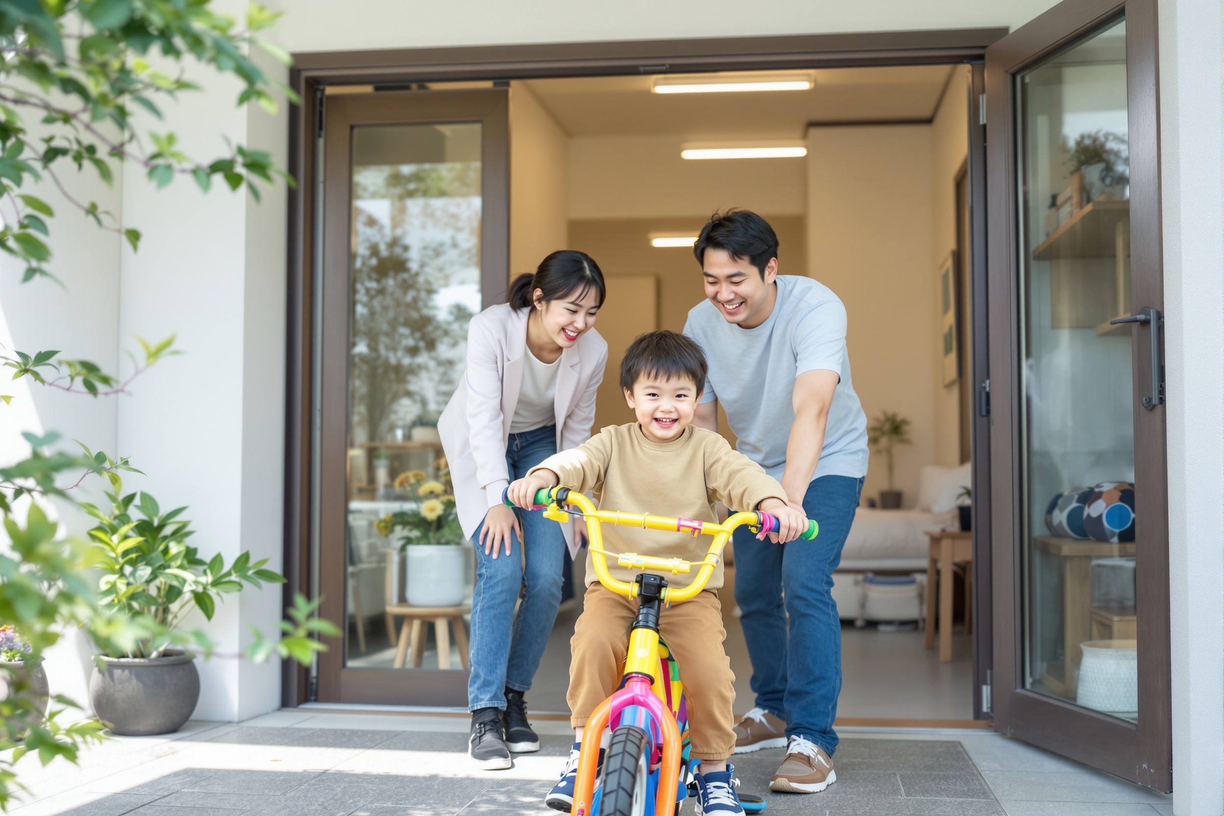 日本の家庭でのキッズバイク収納・おすすめ家庭イメージ