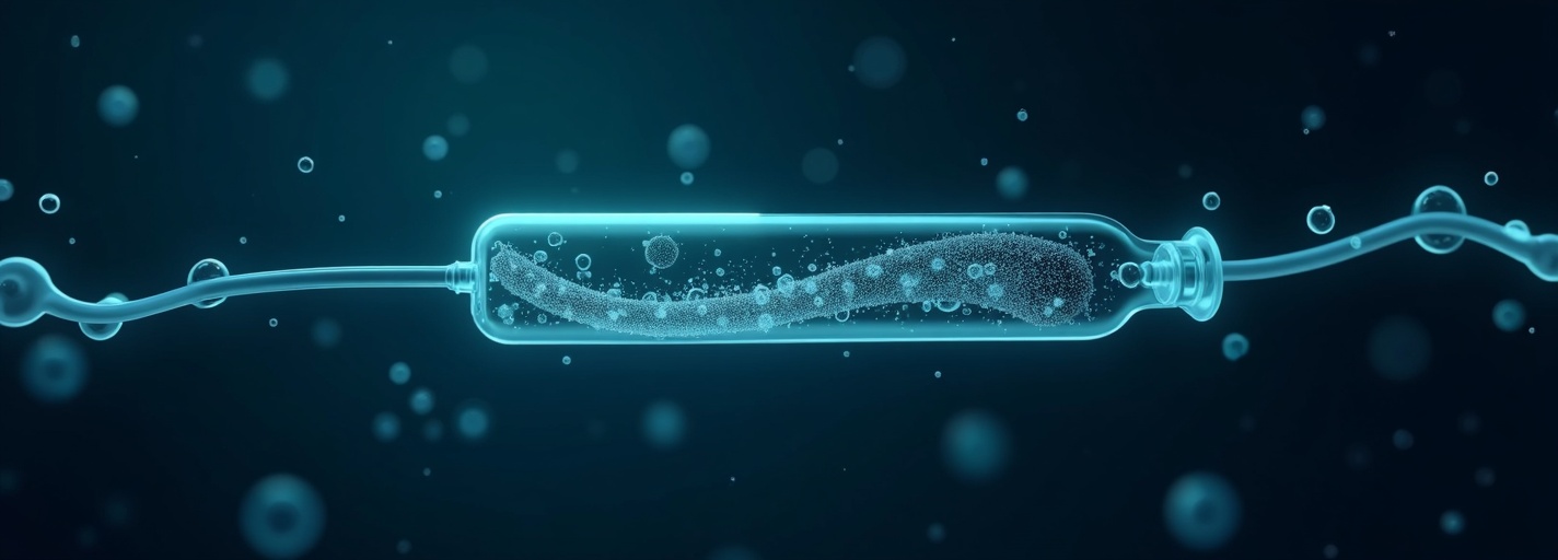 Intravenous nutrient delivery through bloodstream panorama