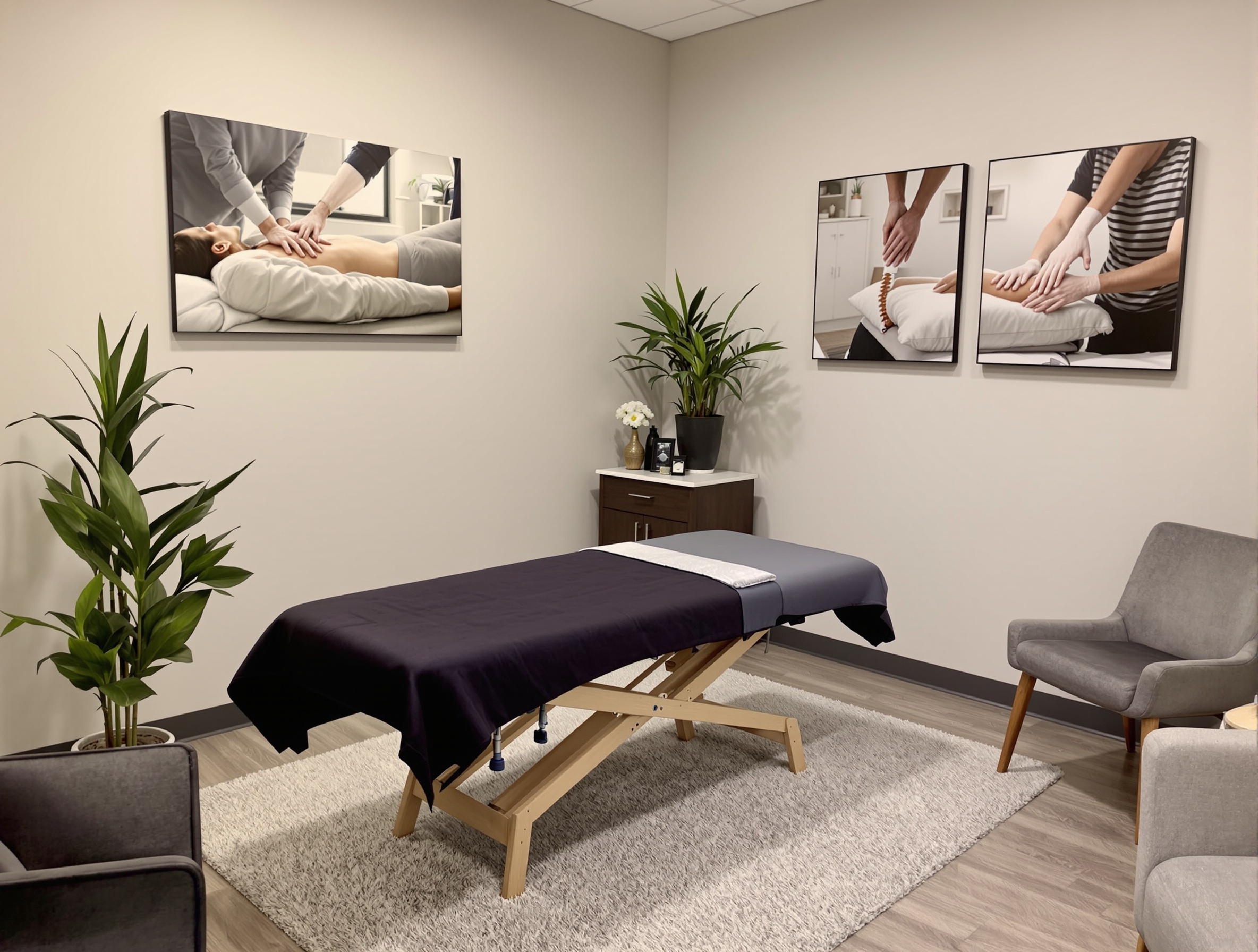 Plummer Chiropractic modern treatment room in Englewood, FL