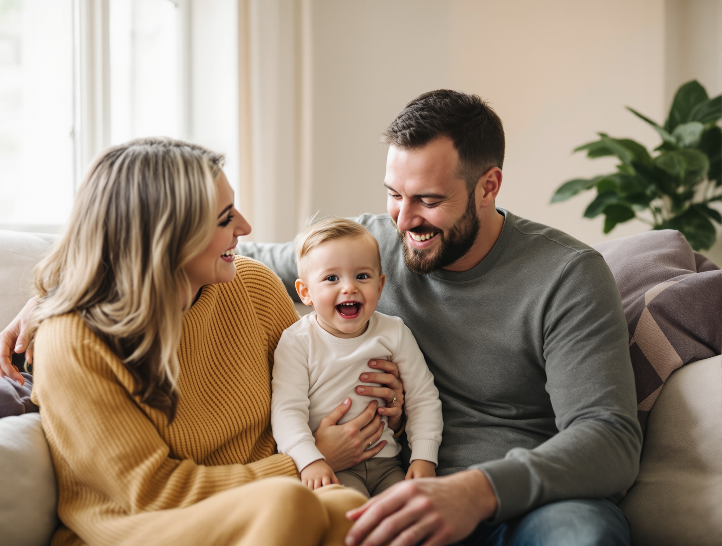 Family sharing a genuine moment together