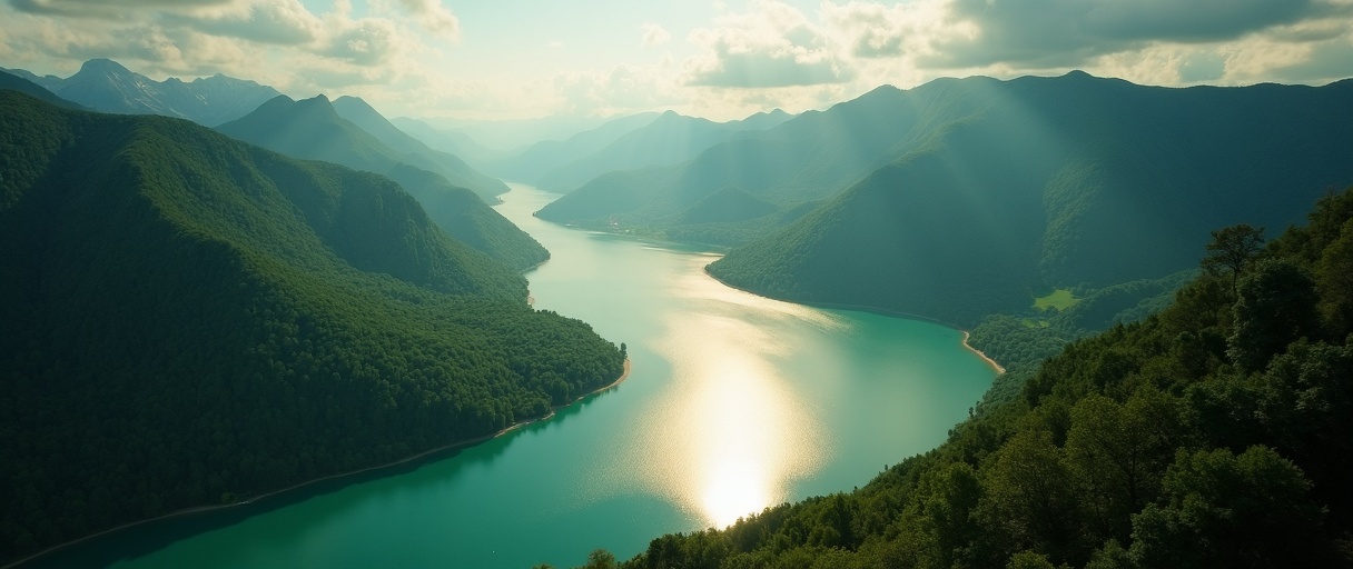 Vue panoramique du lac de Vouglans