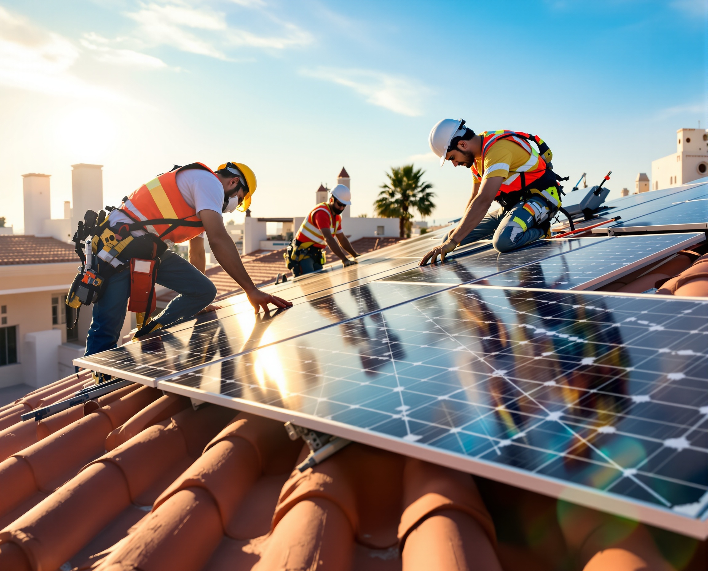 Équipe BVE installation solaire