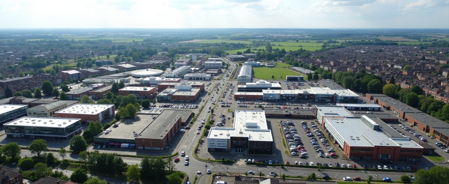 Basingstoke town centre aerial view