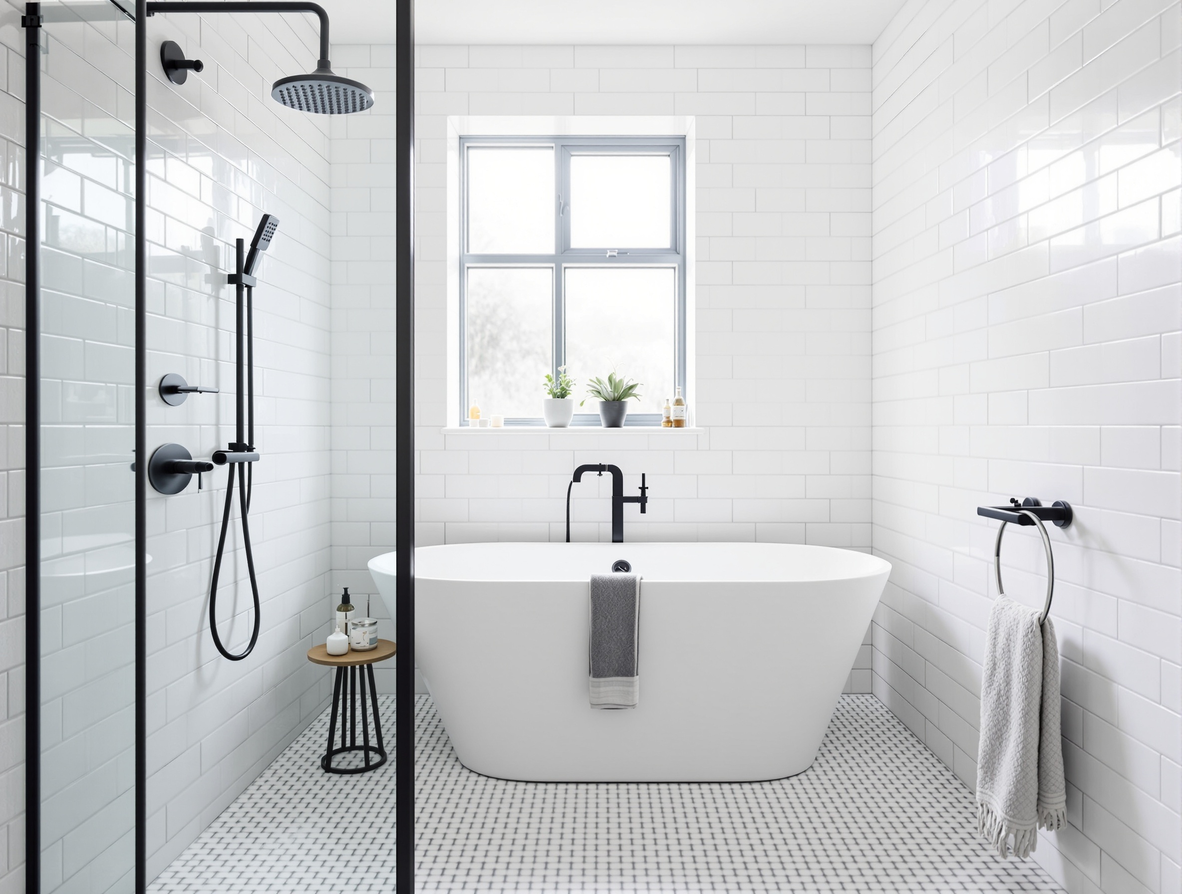 Modern Bathroom Suite Modern bathroom with matte black fittings