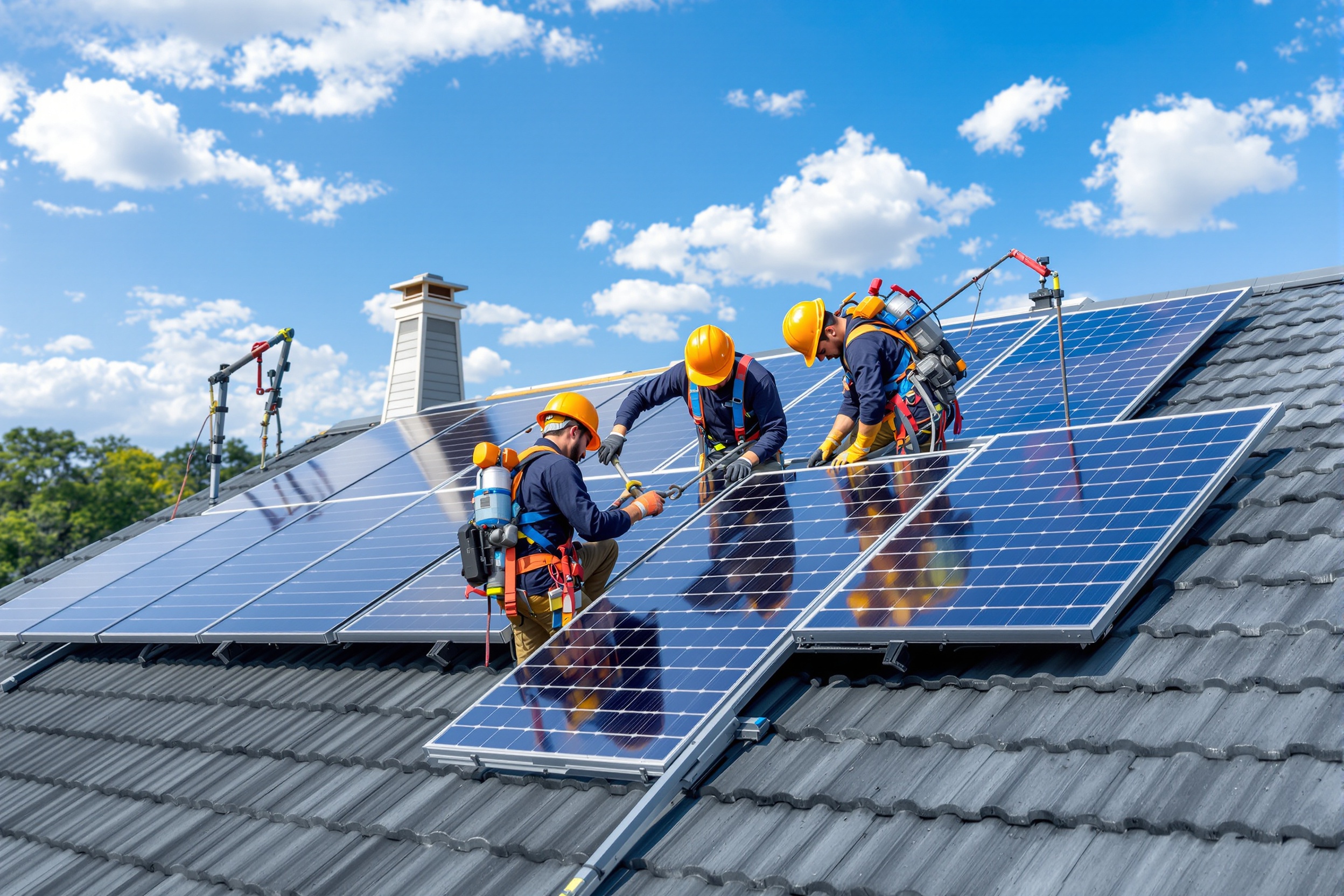 Solar installation team