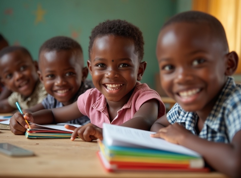 Crianças estudando