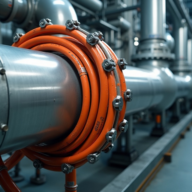 Traza eléctrica heat tracing instalada en tubería industrial