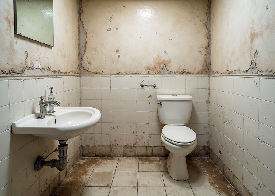 Bathroom before tiling renovation