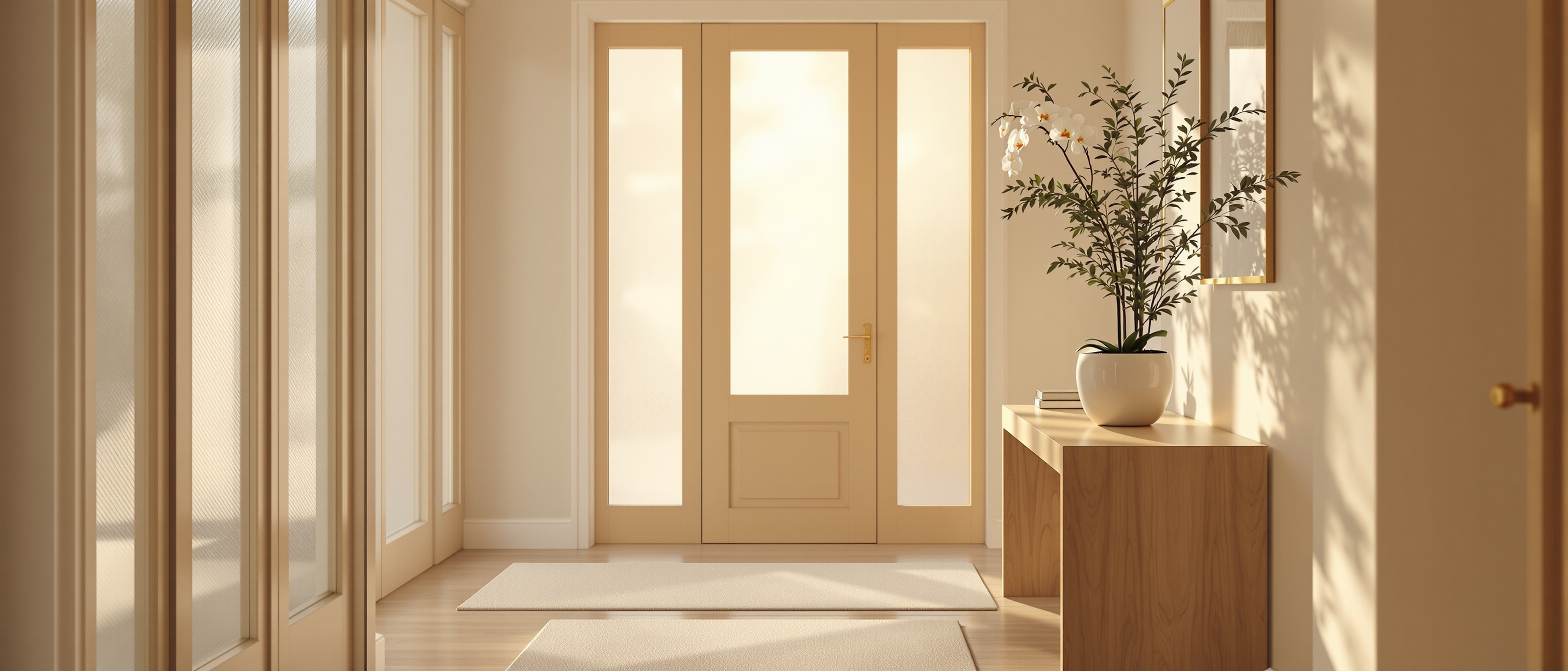 Serene home sanctuary entryway