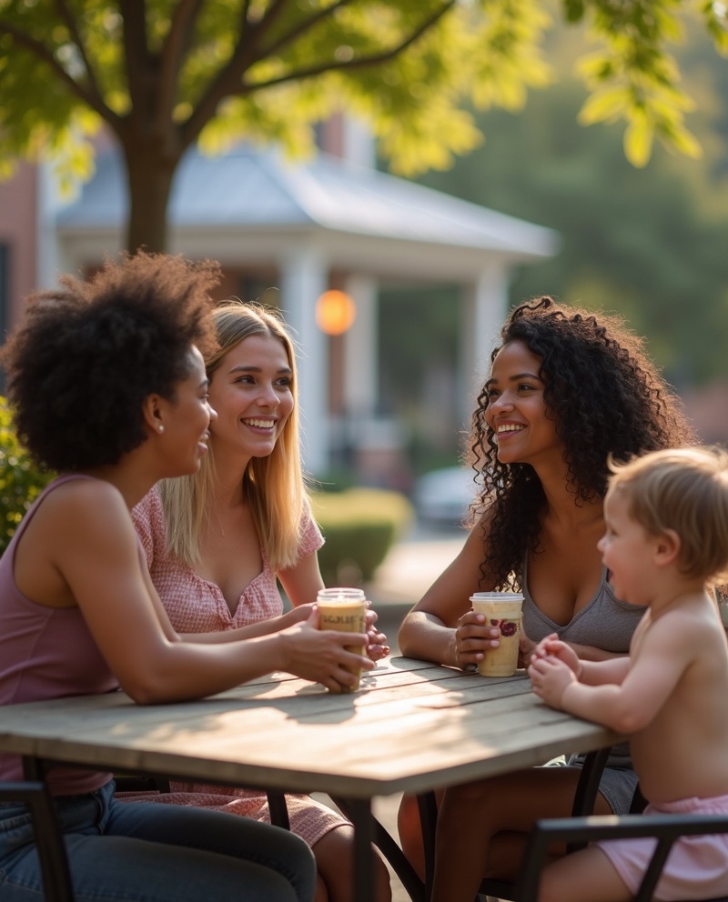 Moms connecting in the community