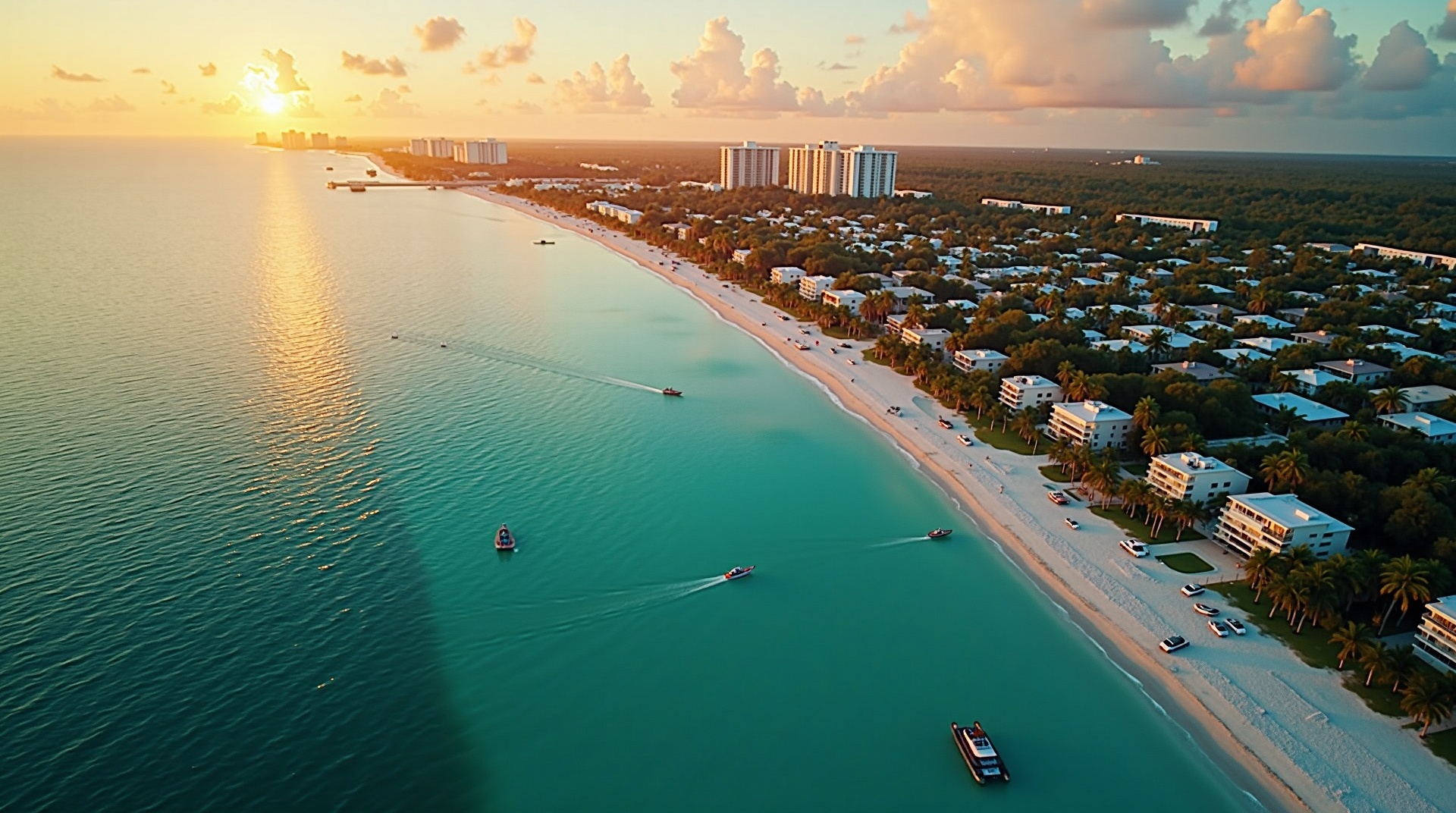 Aerial view of South Florida coastline