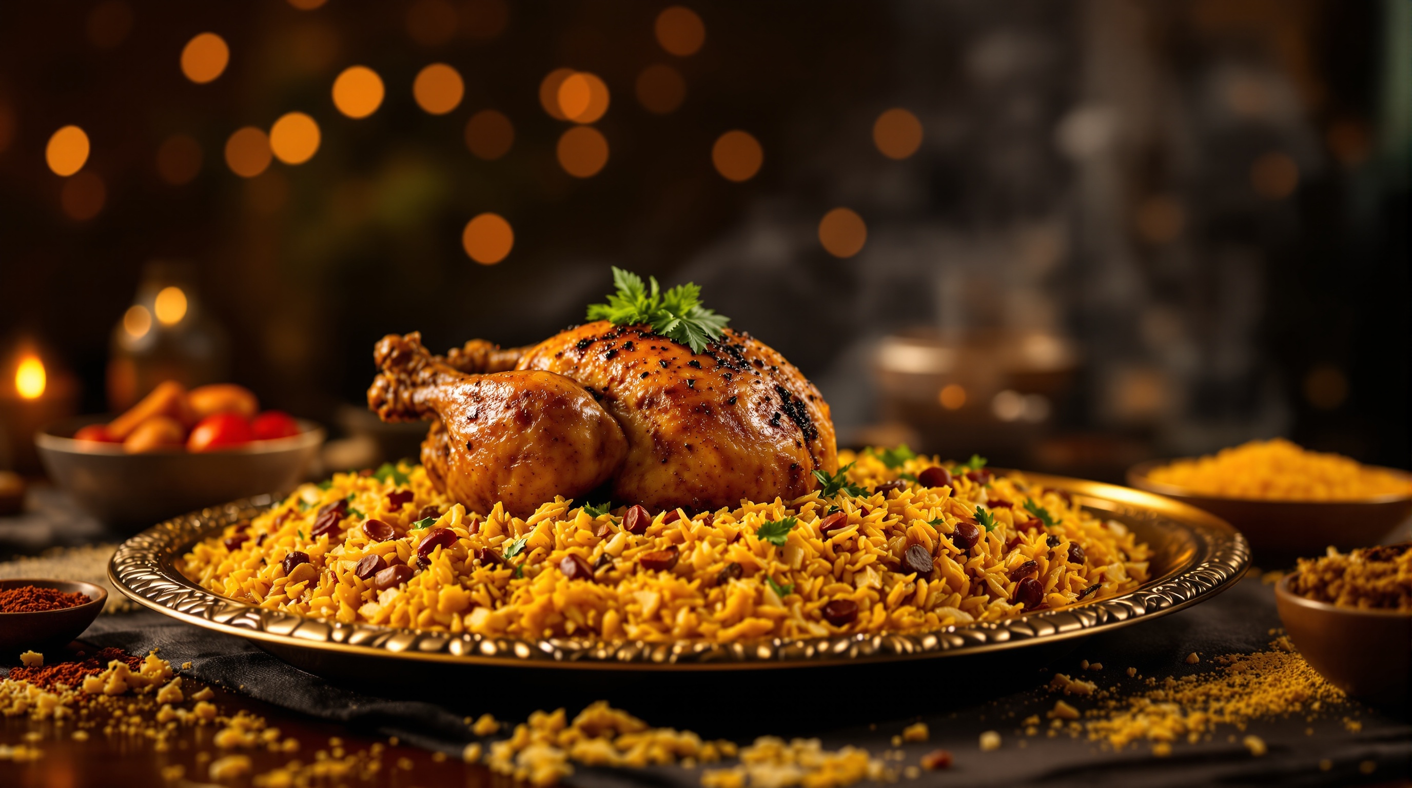 Authentic Yemeni Mandi platter at Zahar Al Mandi