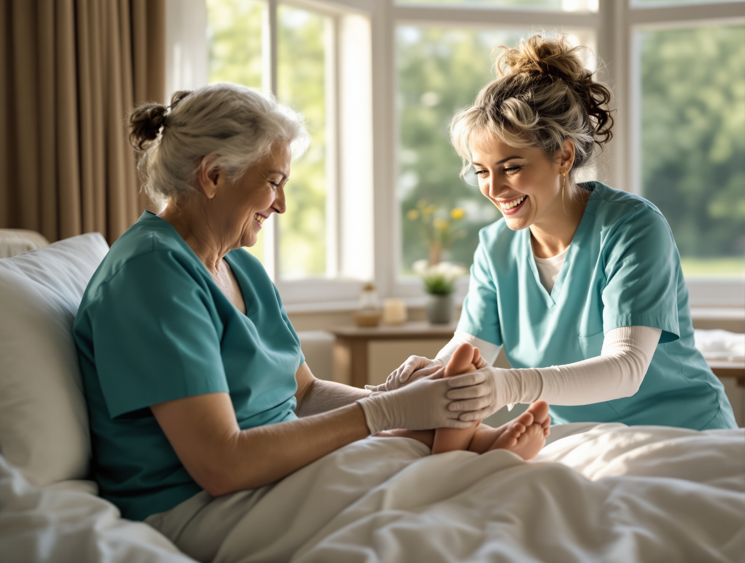 RN specialist providing gentle foot care