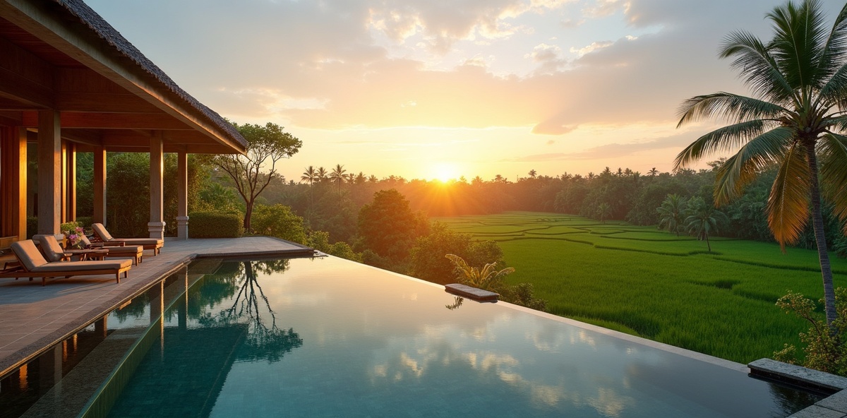 Beautiful Bali accommodation with pool and rice terraces