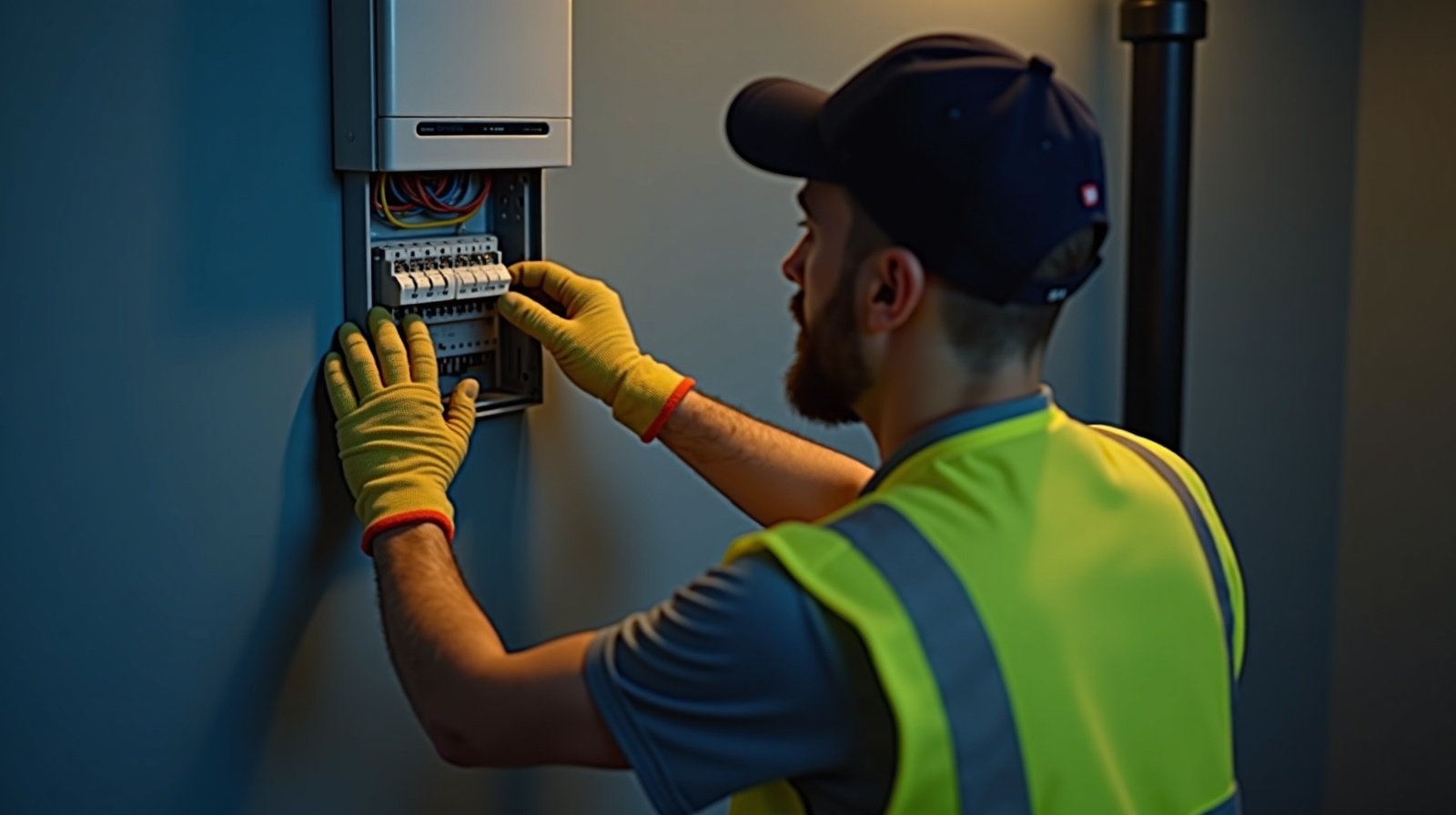 Professional electrician working in Worksop