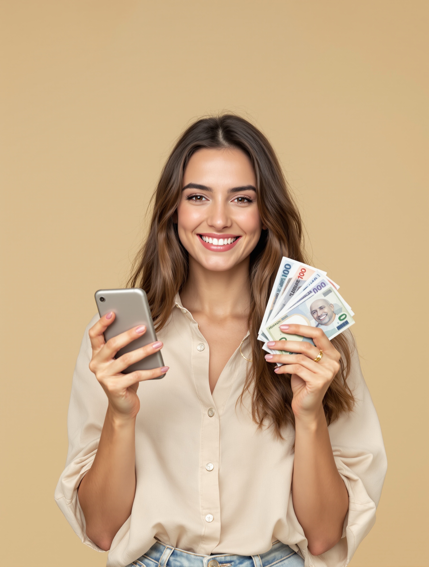 Giocatore soddisfatto con smartphone