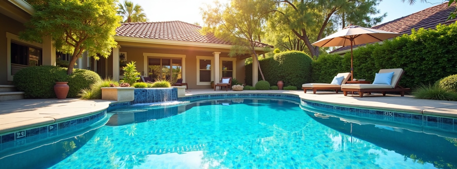 Clean pool and exterior in Granite Bay California