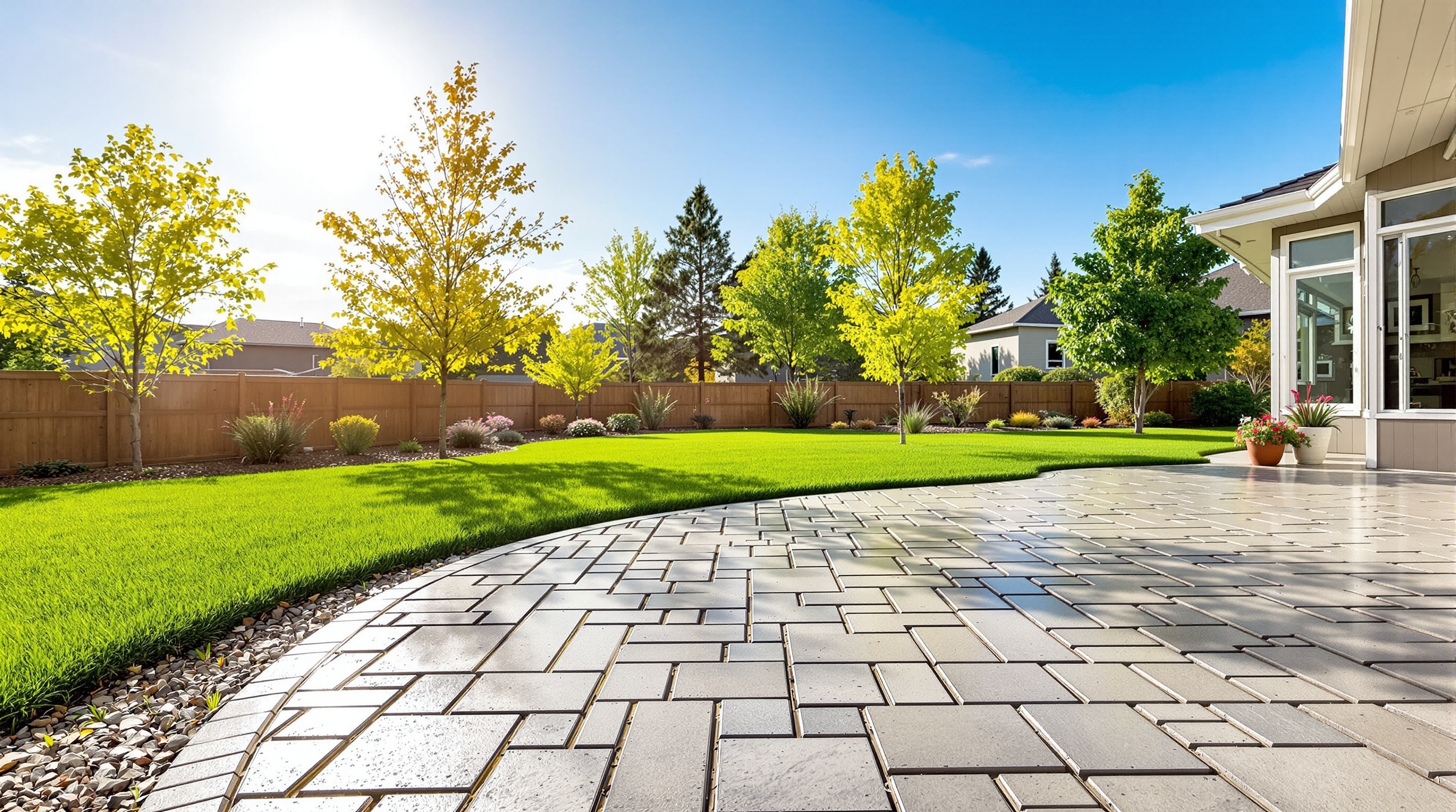 Premium concrete patio and driveway installation in Colorado