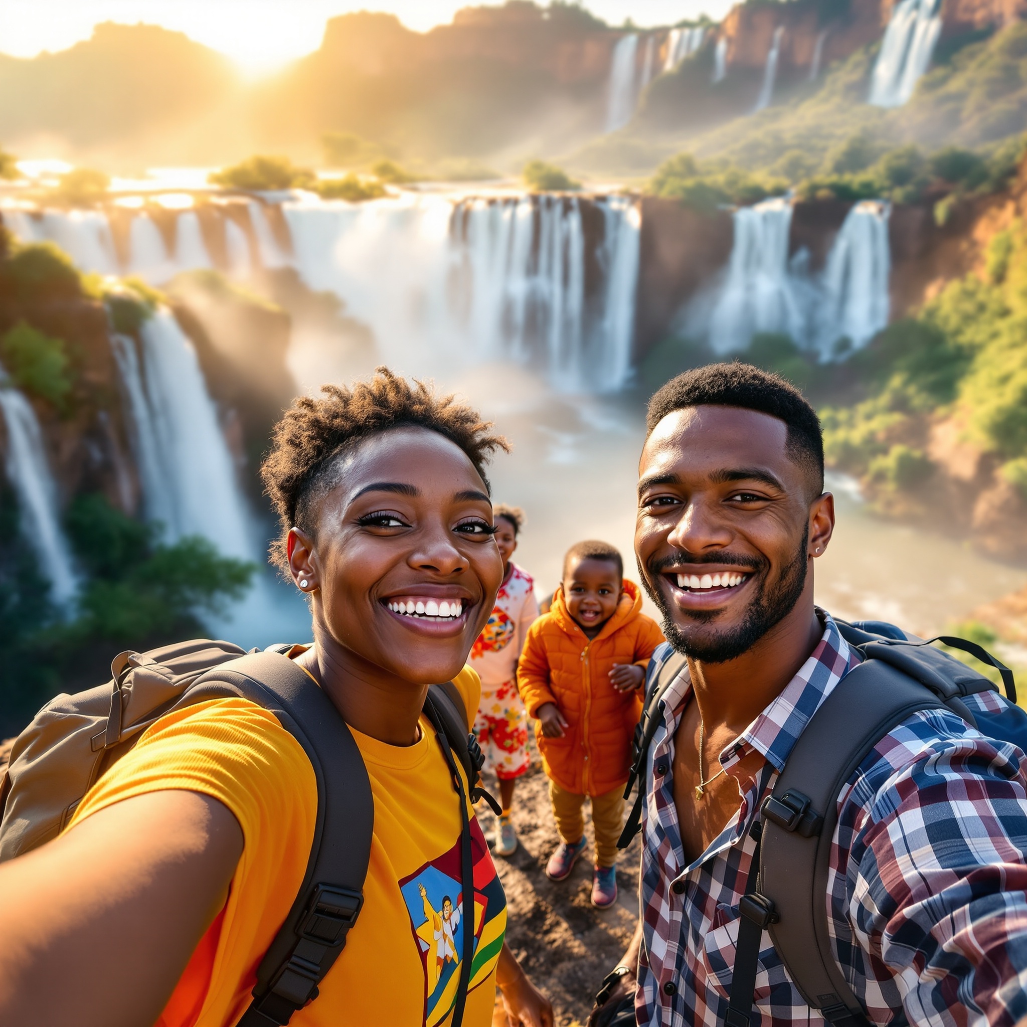 Happy Zimbabwean tourists