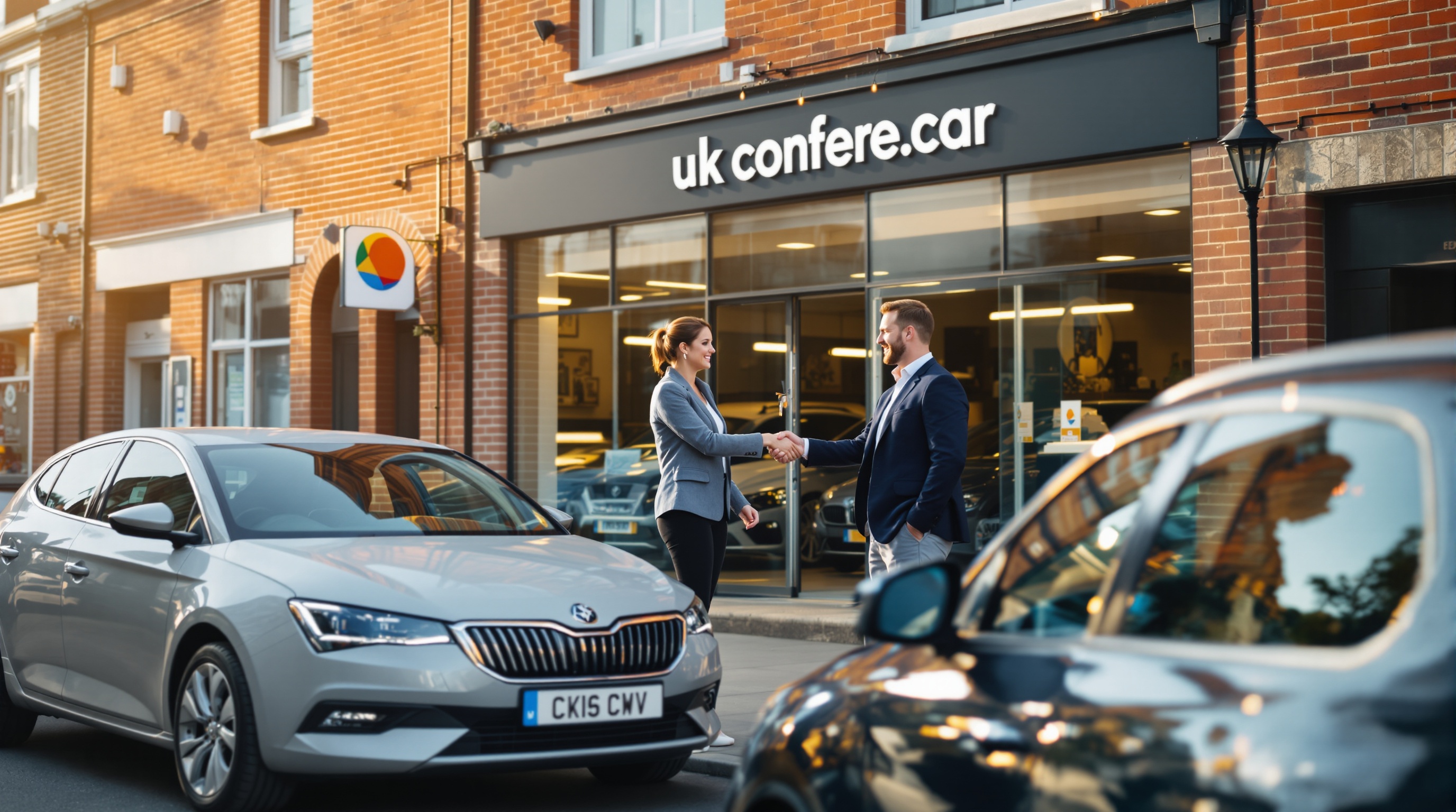 AutoSter founder handing car keys to a new migrant buyer outside a UK dealership — representing fair and transparent car buying for newcomers to Britain