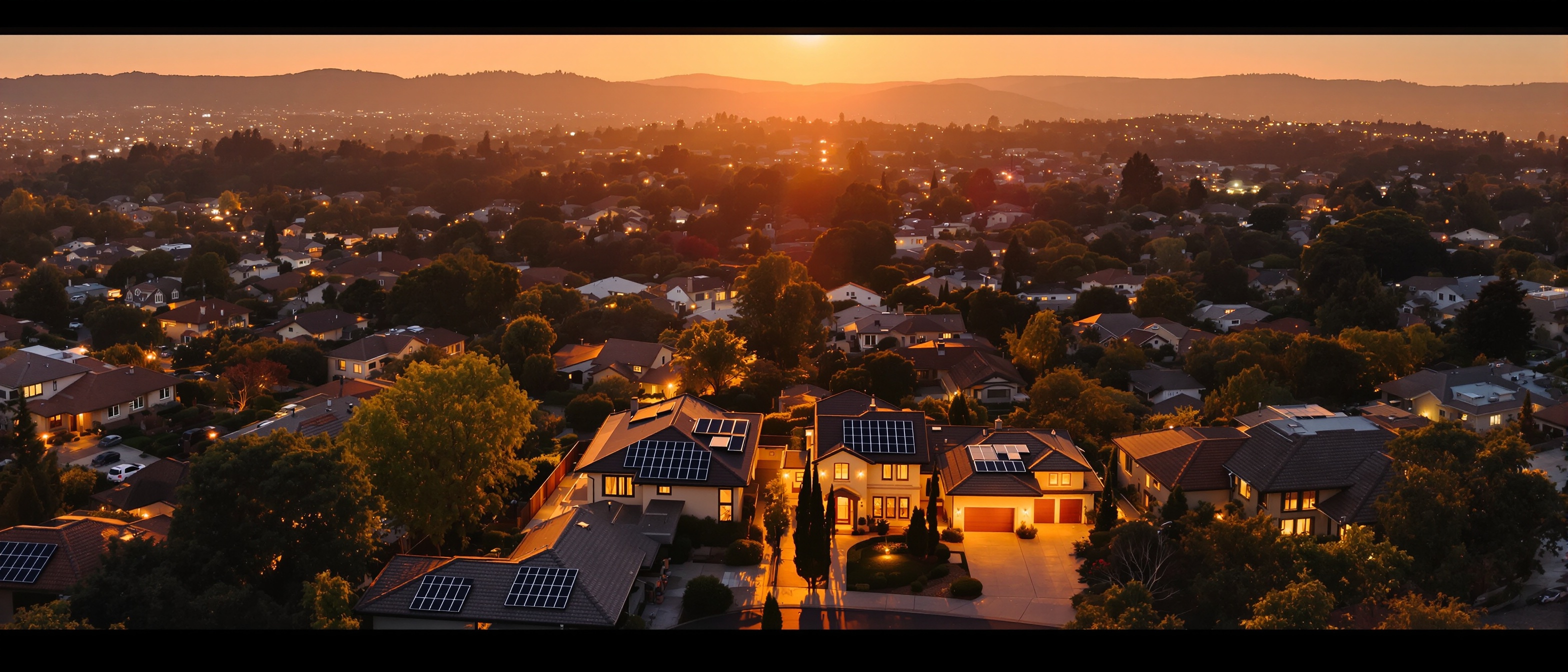 East Bay neighborhood aerial view