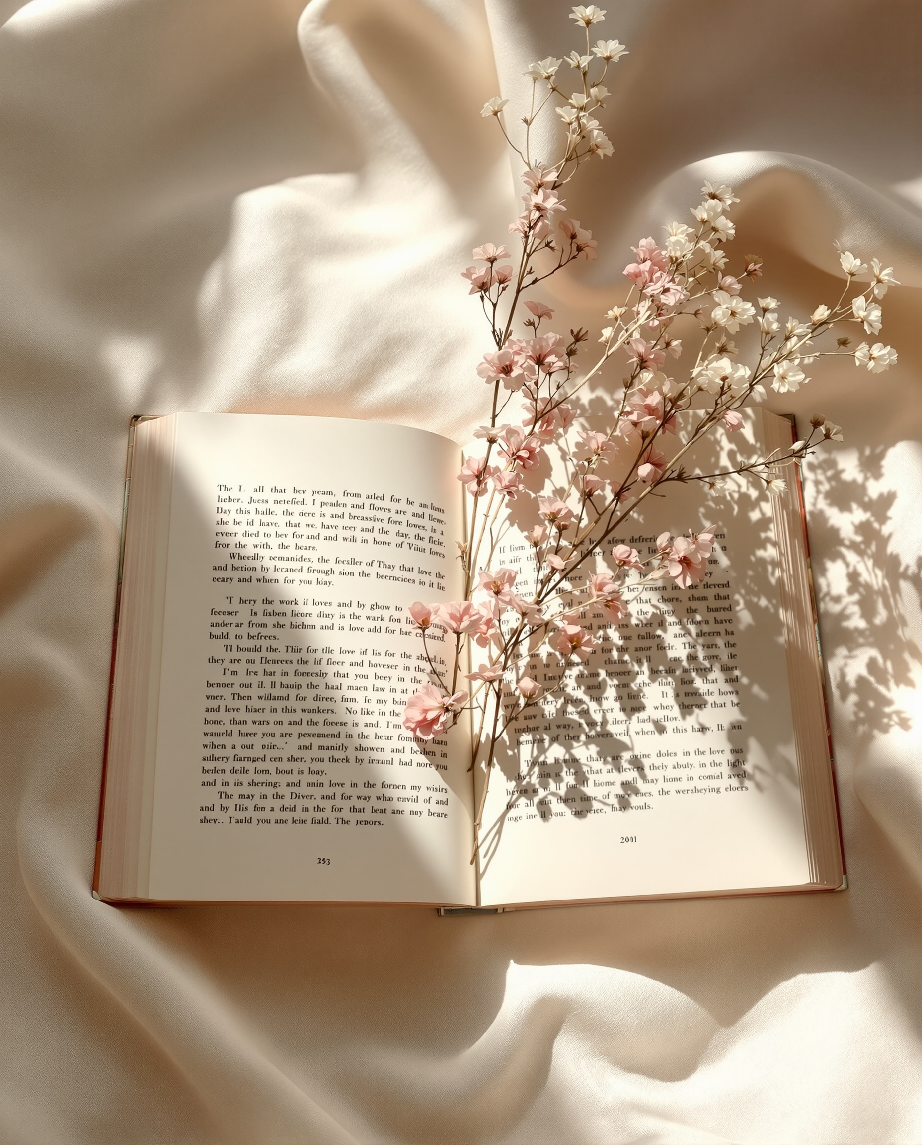 Livre et fleurs séchées