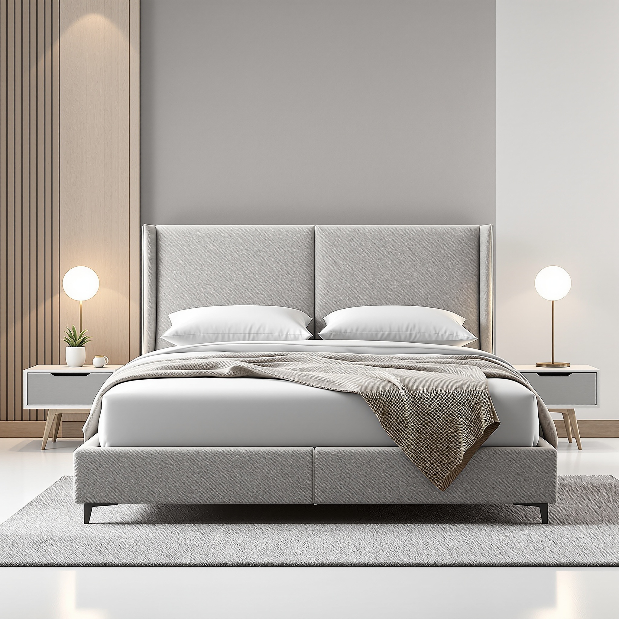 Zinus Shalini Upholstered Platform Bed Frame – Queen