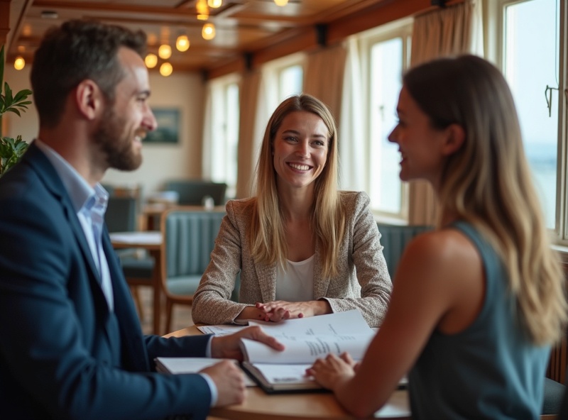 River cruise travel specialists consulting with clients