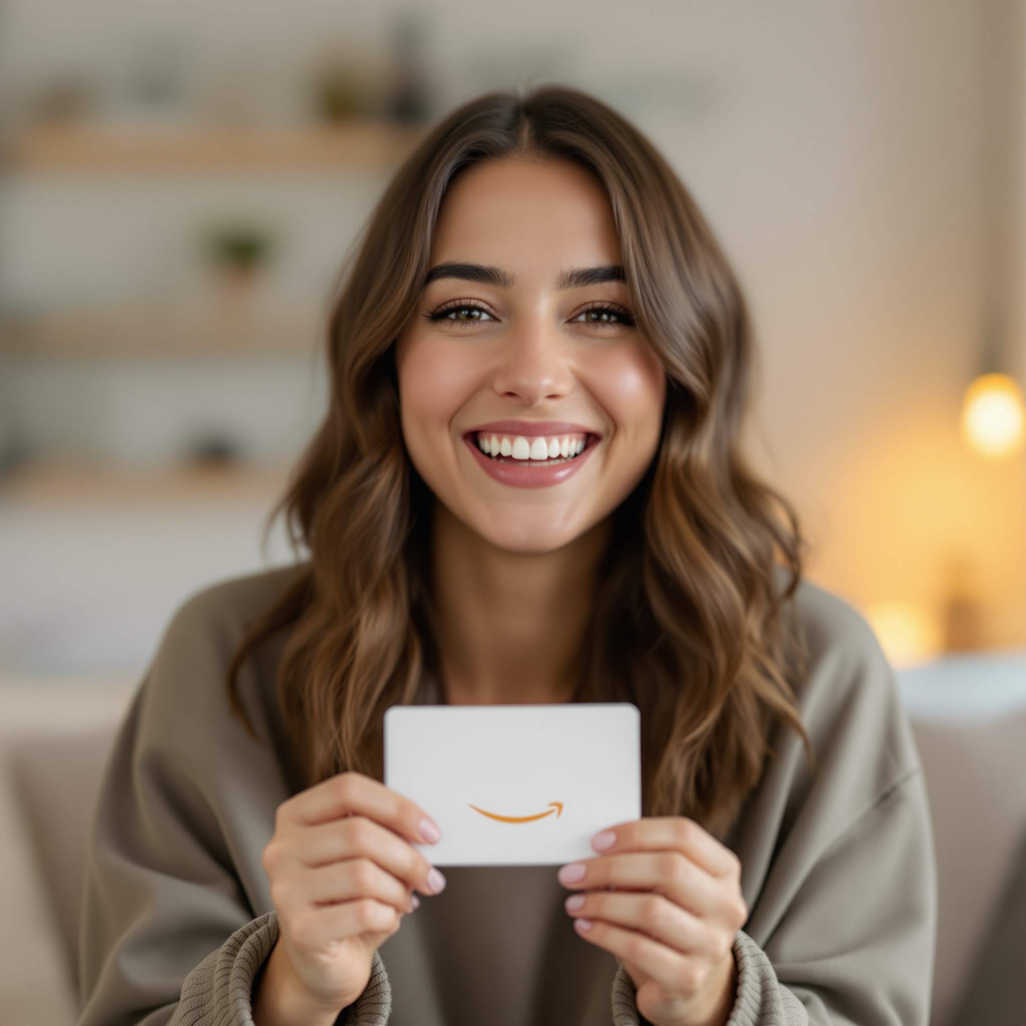 Sarah Johnson holding Amazon $750