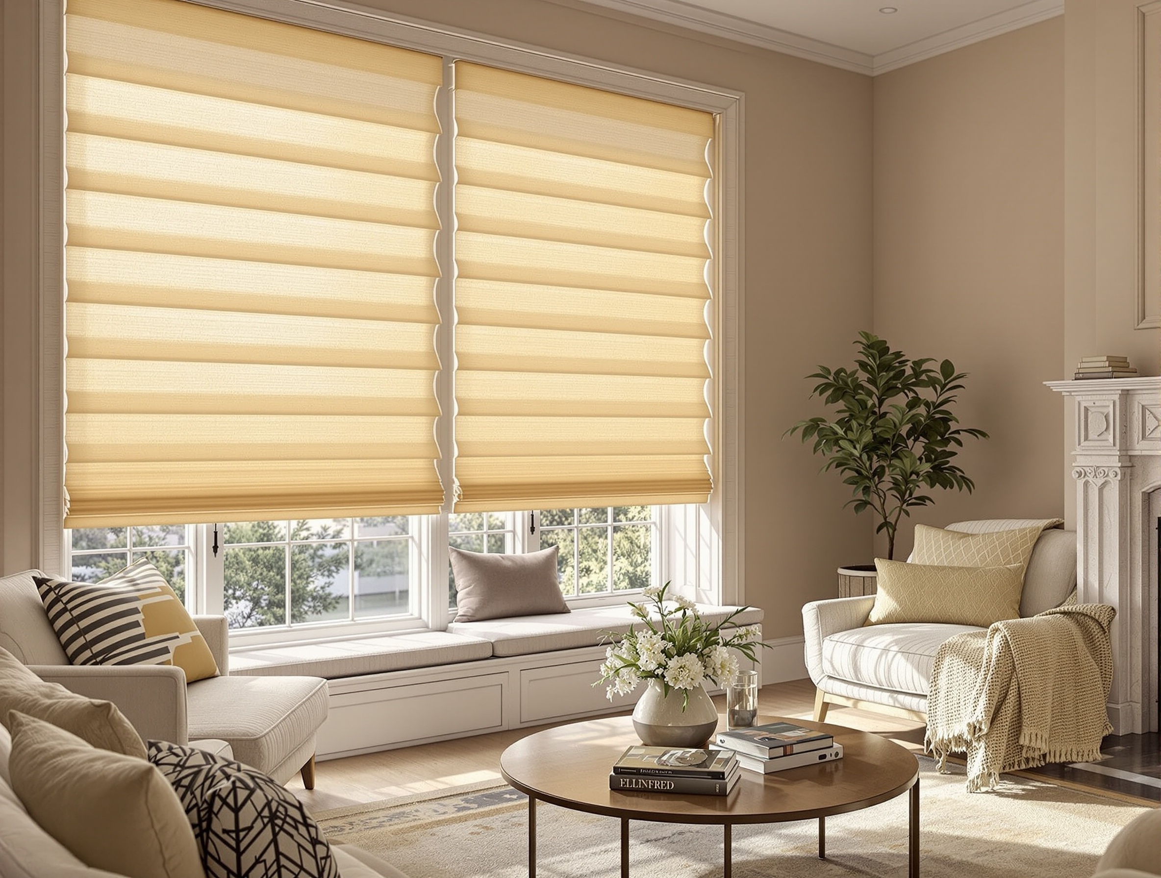 Custom shades in a beautiful home