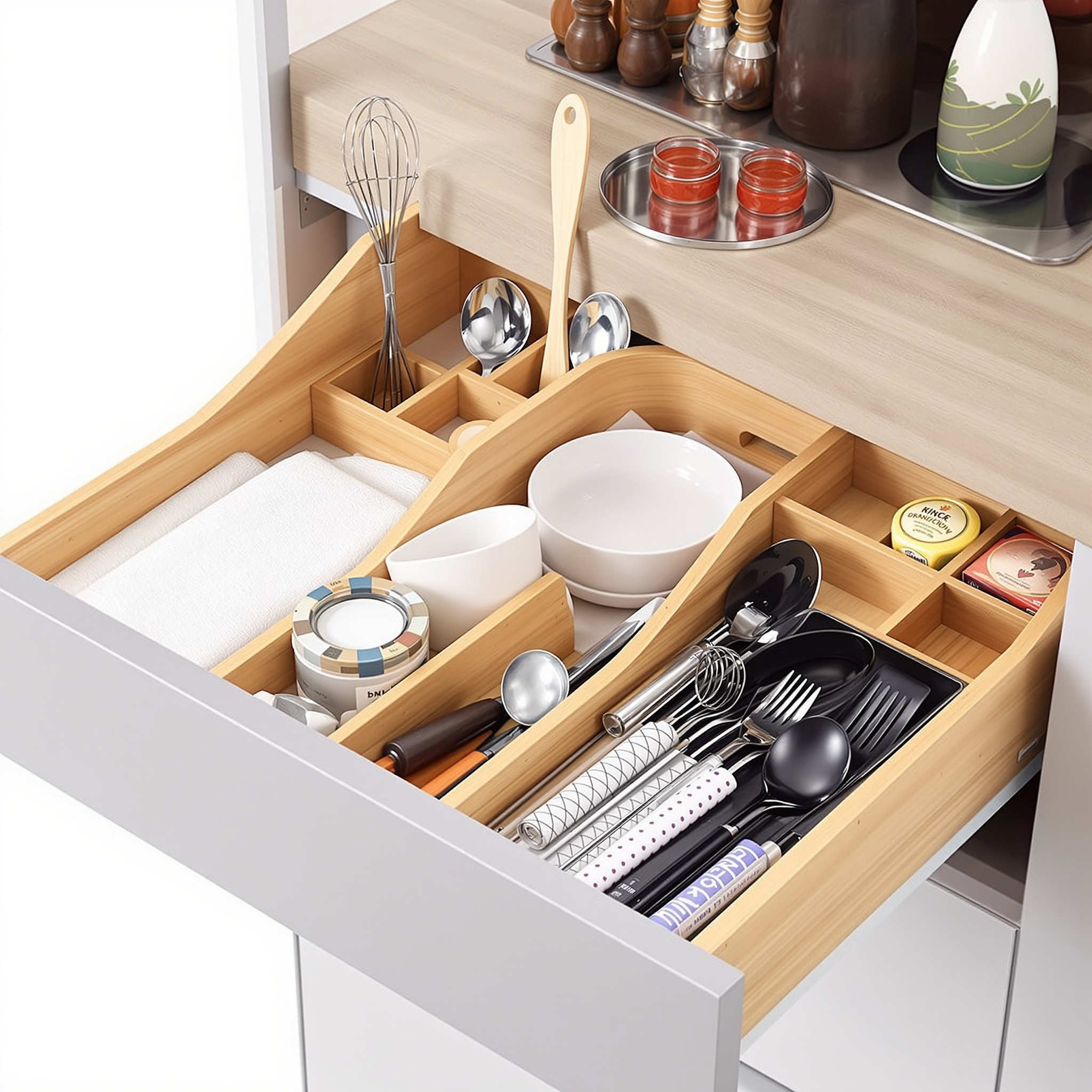 Bamboo Kitchen Organizer Set