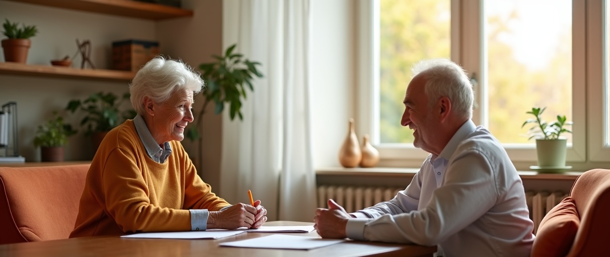 Friendly consultation at Woodburn Consulting office