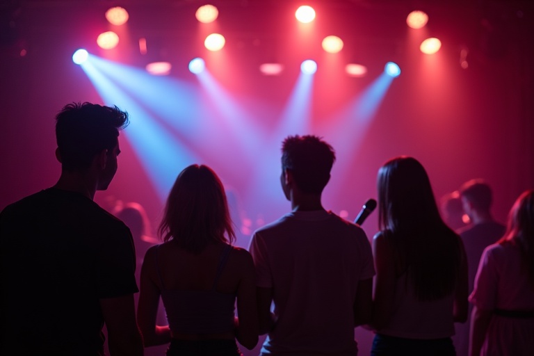 People singing karaoke