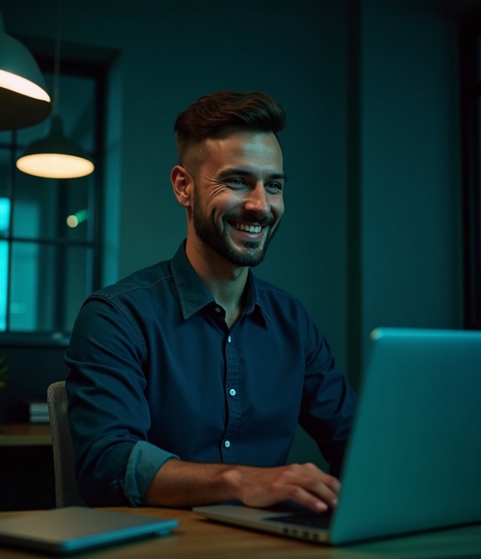 Business owner using the Fortis Content System