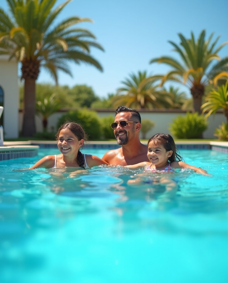 Family Enjoying Pool