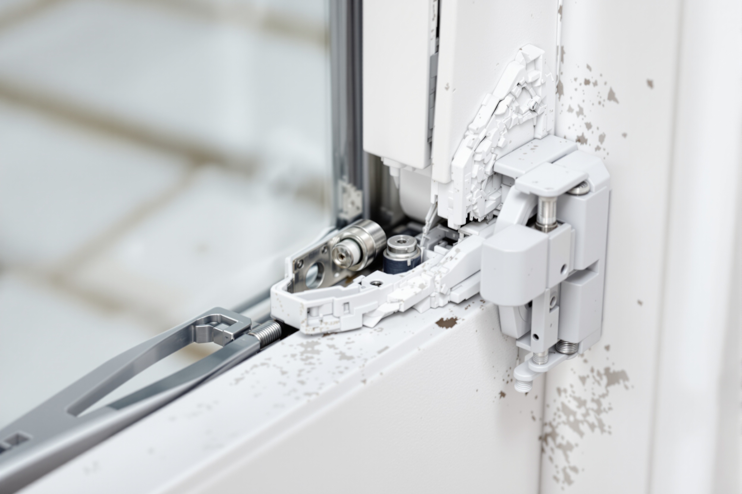 Avant réparation - Fenêtre PVC - Mécanisme Bloqué