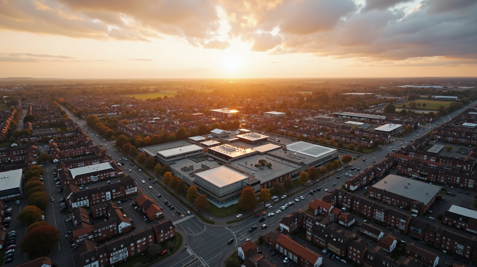 Basingstoke town centre aerial view