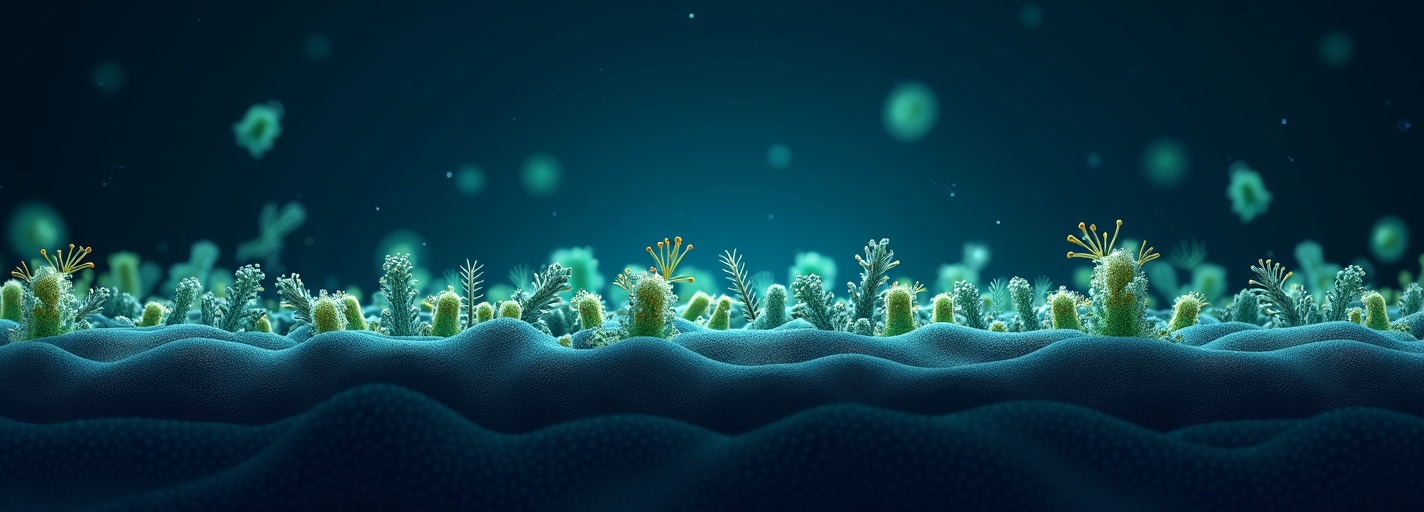 Human intestinal lining and gut microbiome panorama